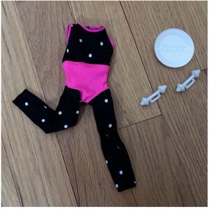 Vintage BARBIE Clothes: Barbie Workout / Athleisure Unitard, + accessories